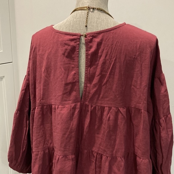 LUNAR Fox MAYA BLOUSE - MAROON Size 12 LARGE - Picture 13 of 15
